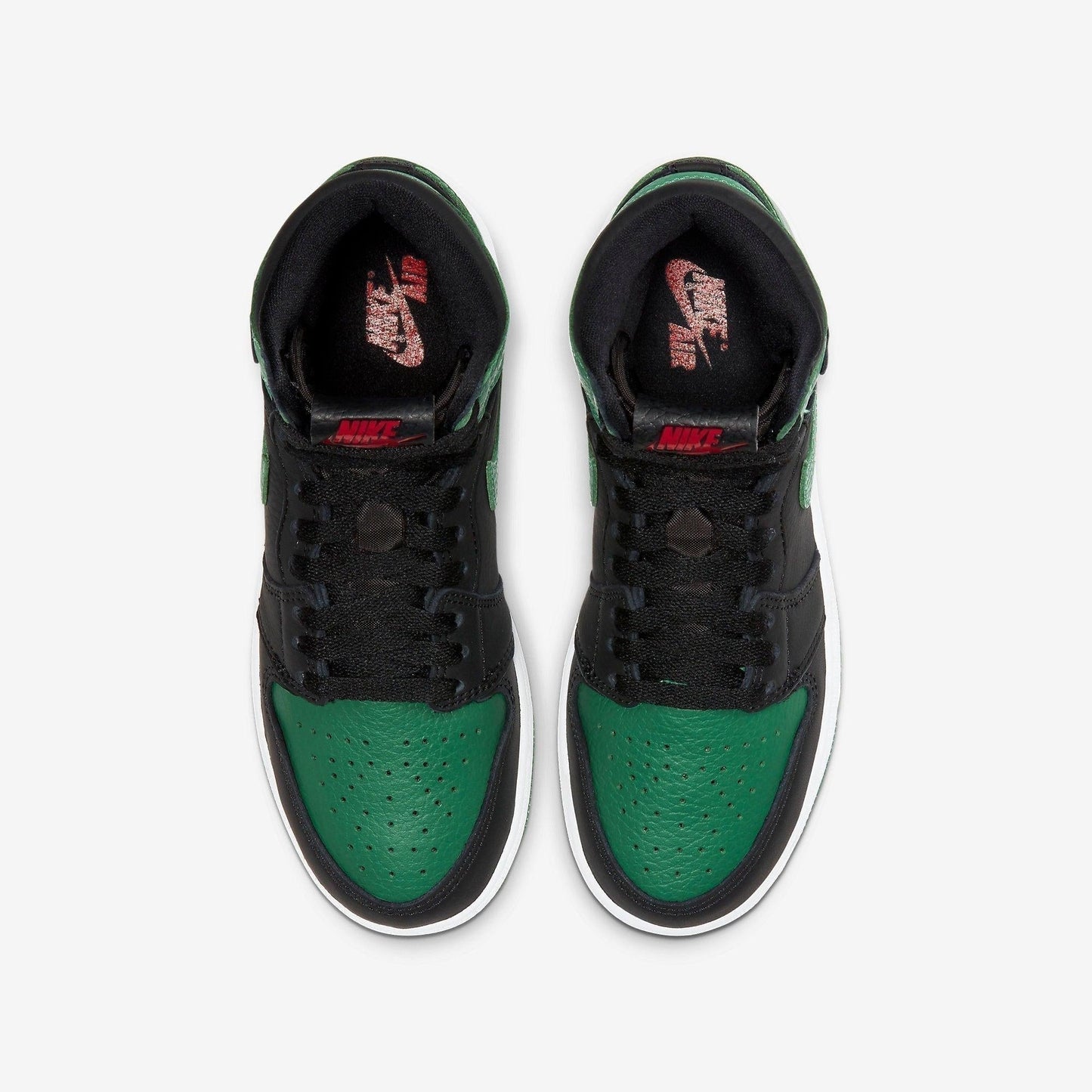 Air Jordan 1 Retro High OG 'Pine Green 2.0' (2020) (GS) [575441-030] Athletic Basketball Sports Sneakers in Black / Pine Green - White - Gym Red for Unisex Youth Kids Junior Boys Girls - AVBL MRKT (5)