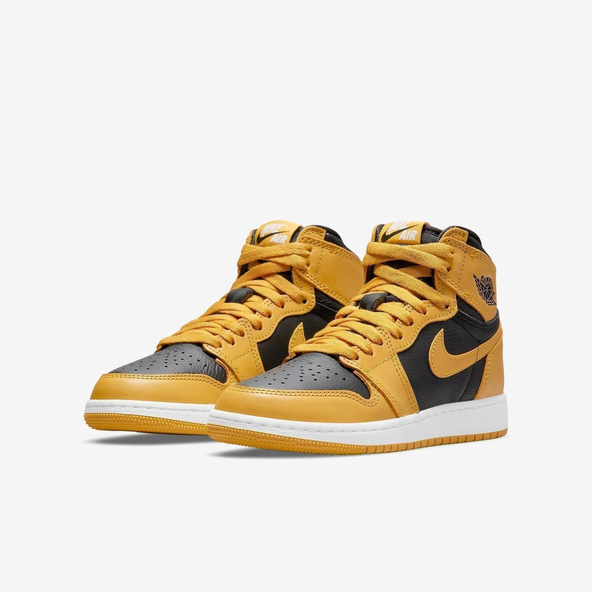 Air Jordan 1 Retro High OG 'Pollen' (2021) (GS) [575441-701] Athletic Basketball Sports Sneakers in Pollen / White - Black for Unisex Youth Kids Junior Boys Girls - AVBL MRKT (1)