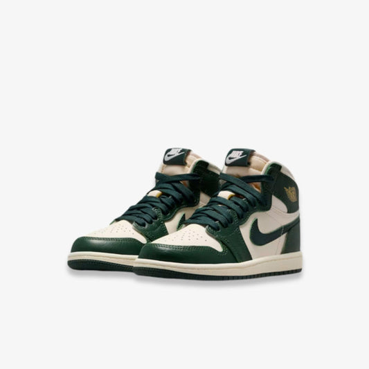 Air Jordan 1 Retro High OG 'Pro Green / Fir' (2025) (PS) [FD2597-101] Athletic Basketball Sports Sneakers in Pale Ivory / Pro Green - Fir for Unisex Little Kids Pre-School Boys Girls - AVBL MRKT (1)