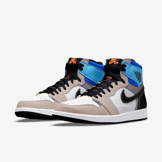 Air Jordan 1 Retro High OG 'Prototype' (2021) [DC6515-100] Athletic Basketball Sports Sneakers in White / Total Orange - Multi-Color - Blue for Unisex Adult Mens - AVBL MRKT (1)