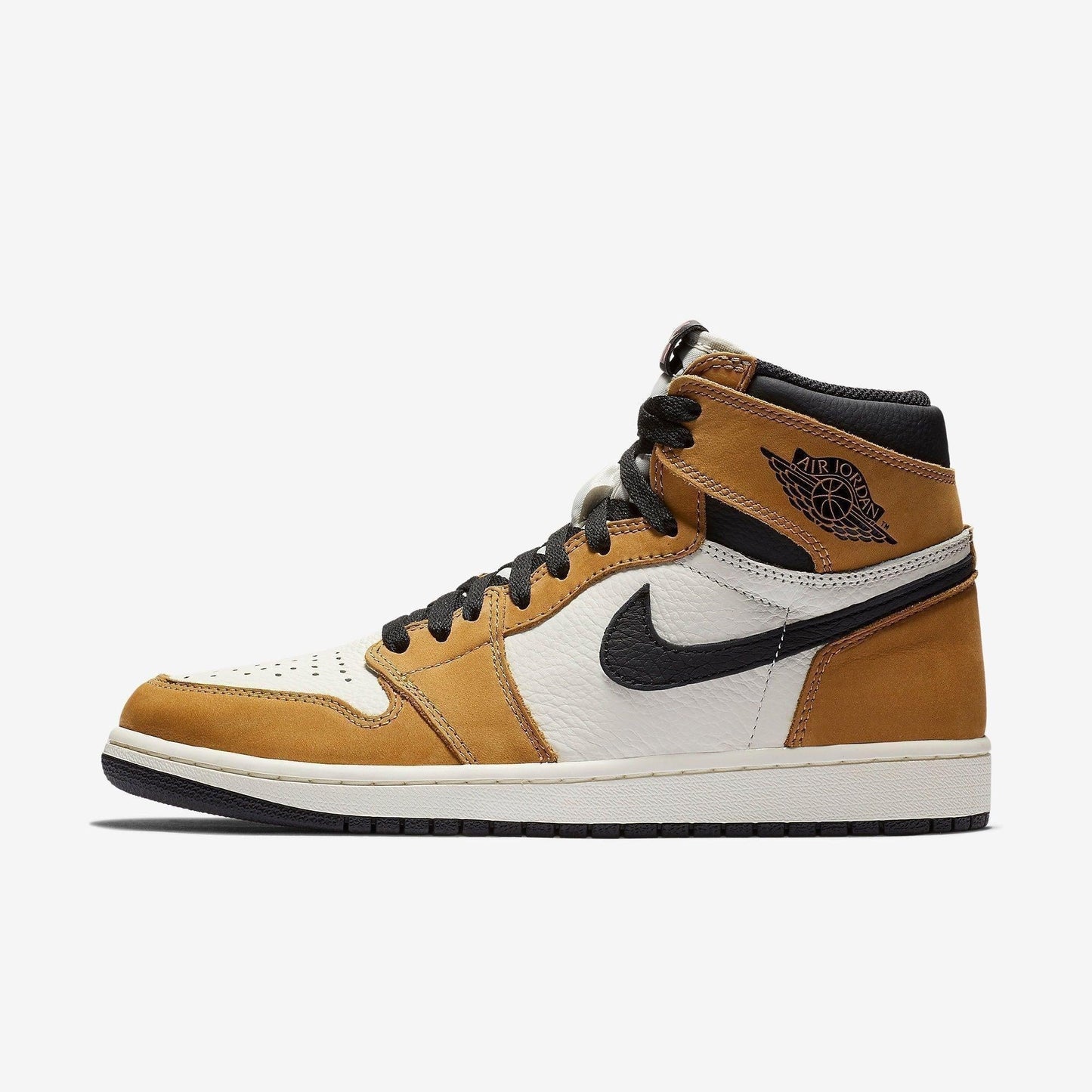 Air Jordan 1 Retro High OG 'ROTY / Rookie of The Year' (2018) [555088-700] Athletic Basketball Sports Sneakers in Golden Harvest / Black - Sail for Unisex Adult Mens - AVBL MRKT (2)