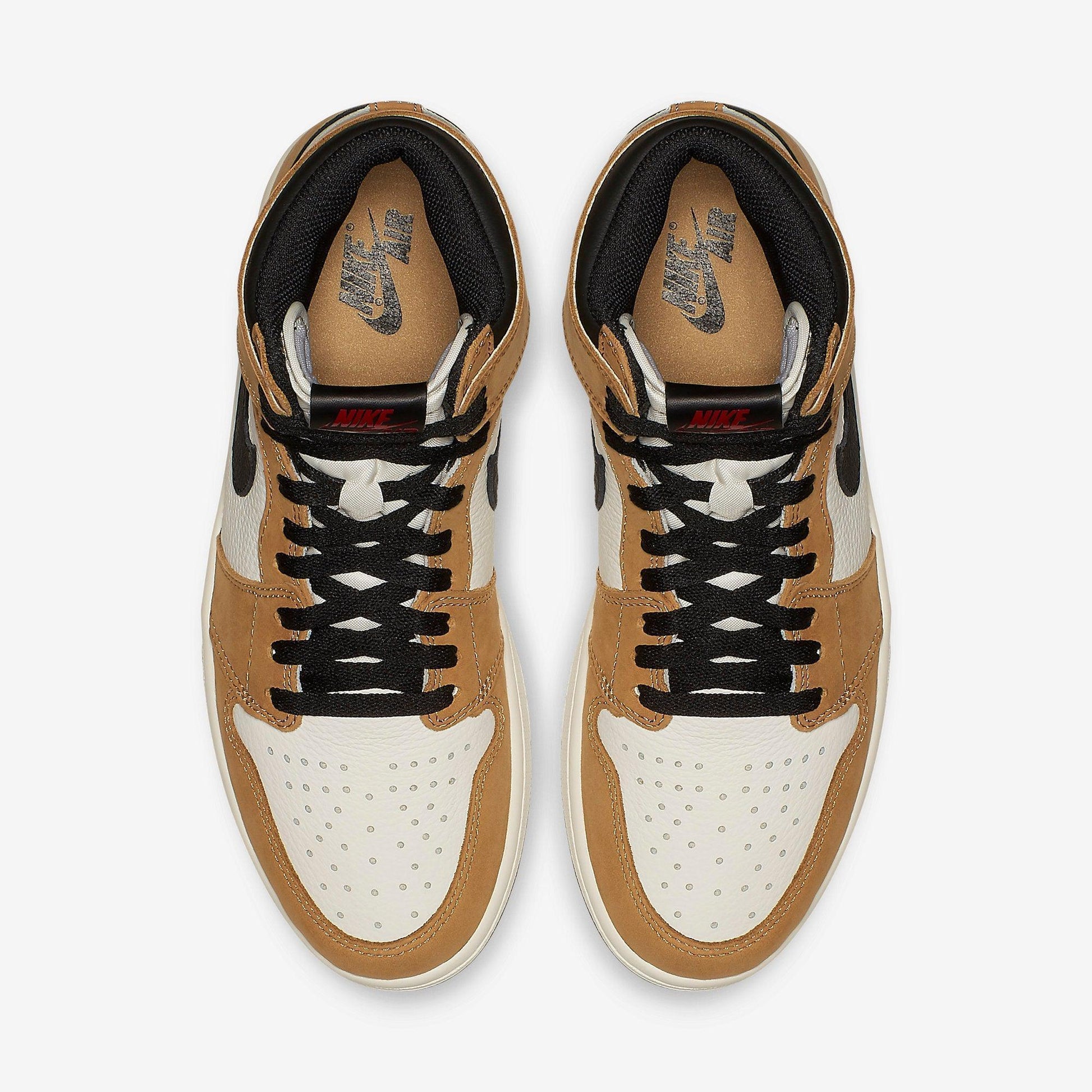 Air Jordan 1 Retro High OG 'ROTY / Rookie of The Year' (2018) [555088-700] Athletic Basketball Sports Sneakers in Golden Harvest / Black - Sail for Unisex Adult Mens - AVBL MRKT (5)