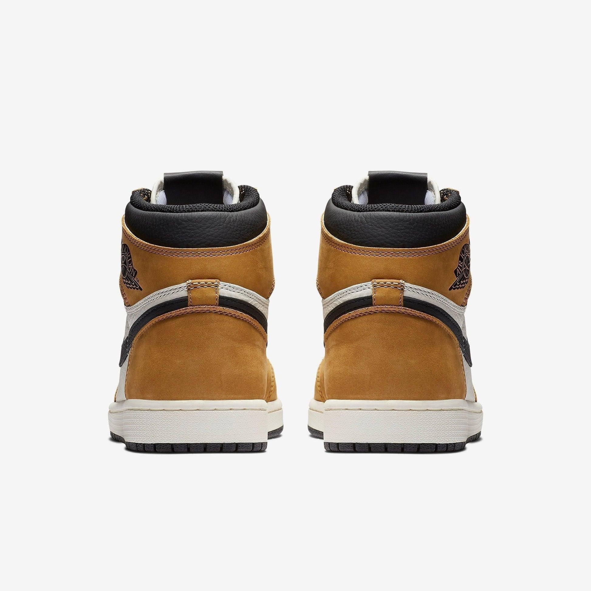 Air Jordan 1 Retro High OG 'ROTY / Rookie of The Year' (2018) [555088-700] Athletic Basketball Sports Sneakers in Golden Harvest / Black - Sail for Unisex Adult Mens - AVBL MRKT (6)