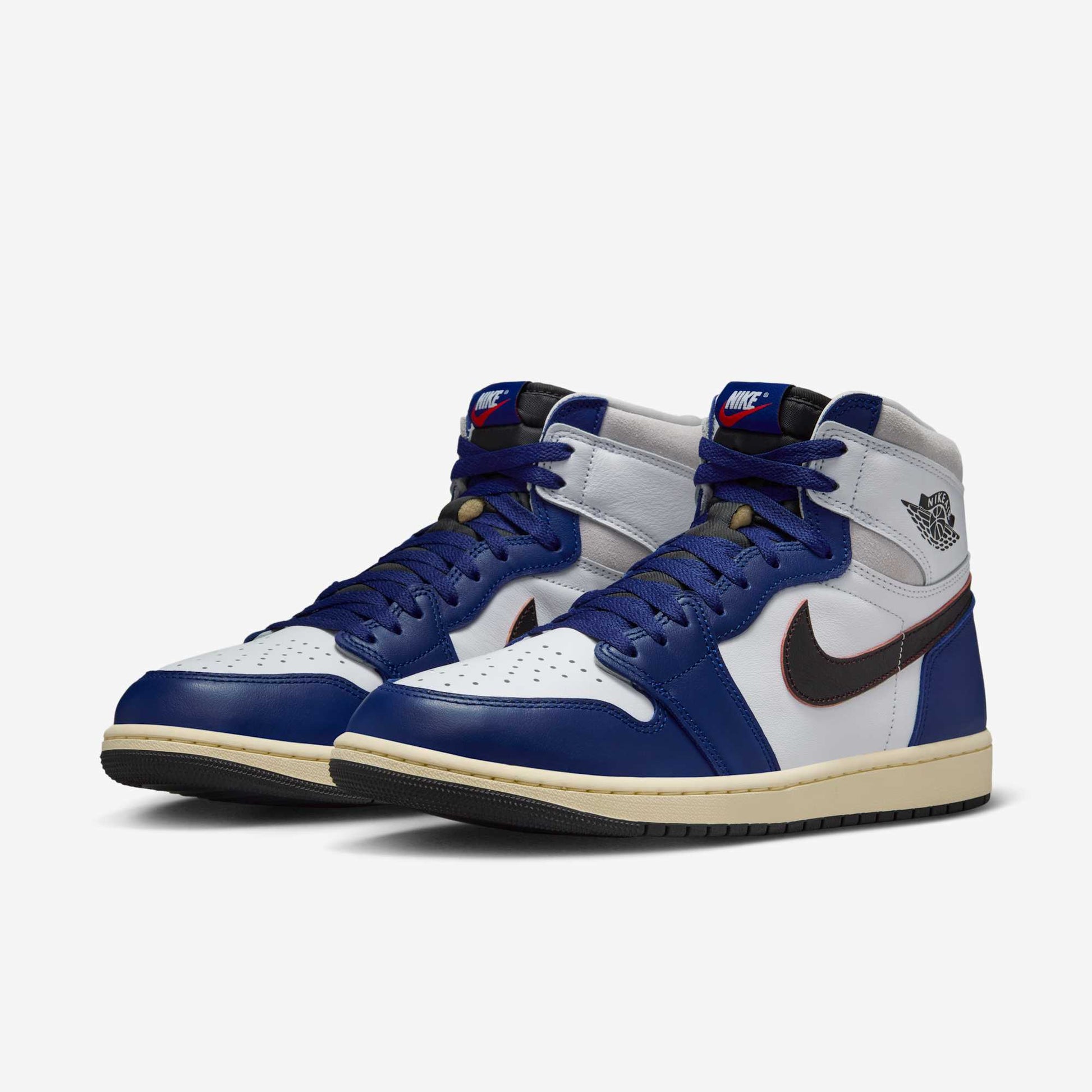 Air Jordan 1 Retro High OG 'Rare Air / Deep Royal Blue' (2025) [DZ5485-100] Athletic Basketball Sports Sneakers in White / Black - Neutral Grey - Deep Royal Blue for Unisex Adult Mens - AVBL MRKT (1)