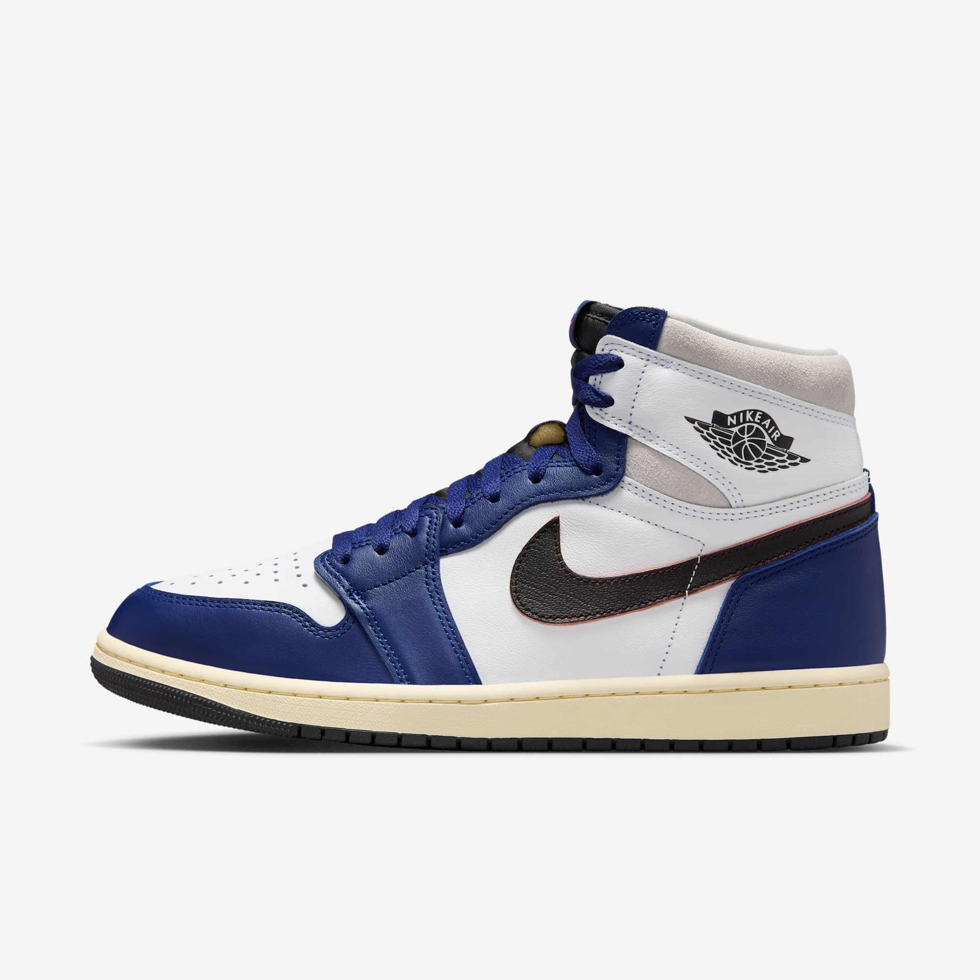 Air Jordan 1 Retro High OG 'Rare Air / Deep Royal Blue' (2025) [DZ5485-100] Athletic Basketball Sports Sneakers in White / Black - Neutral Grey - Deep Royal Blue for Unisex Adult Mens - AVBL MRKT (2)