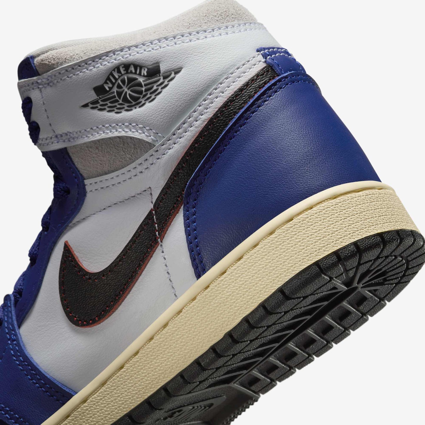 Air Jordan 1 Retro High OG 'Rare Air / Deep Royal Blue' (2025) (GS) [FD1437-100] Athletic Basketball Sports Sneakers in White / Black - Neutral Grey - Deep Royal Blue for Unisex Youth Kids Junior Boys Girls - AVBL MRKT (8)