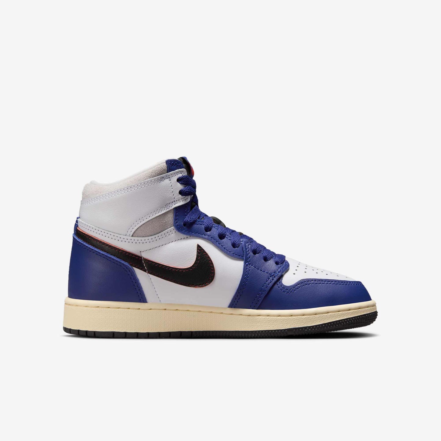 Air Jordan 1 Retro High OG 'Rare Air / Deep Royal Blue' (2025) (GS) [FD1437-100] Athletic Basketball Sports Sneakers in White / Black - Neutral Grey - Deep Royal Blue for Unisex Youth Kids Junior Boys Girls - AVBL MRKT (4)