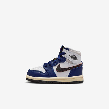 Air Jordan 1 Retro High OG 'Rare Air / Deep Royal Blue' (2025) (TD) [FD1413-100] Athletic Basketball Sports Sneakers in White / Black - Neutral Grey - Deep Royal Blue for Unisex Baby Infant Toddler - AVBL MRKT (2)