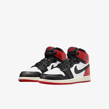 Air Jordan 1 Retro High OG 'Reimagined Black Toe' (2025) (PS) [FD1412-106] Athletic Basketball Sports Sneakers in White / Varsity Red - Black for Unisex Little Kids Pre-School Boys Girls - AVBL MRKT (1)