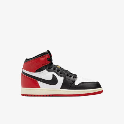 Air Jordan 1 Retro High OG 'Reimagined Black Toe' (2025) (PS) [FD1412-106] Athletic Basketball Sports Sneakers in White / Varsity Red - Black for Unisex Little Kids Pre-School Boys Girls - AVBL MRKT (4)