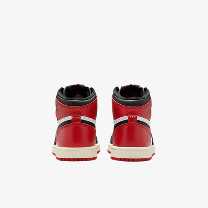 Air Jordan 1 Retro High OG 'Reimagined Black Toe' (2025) (PS) [FD1412-106] Athletic Basketball Sports Sneakers in White / Varsity Red - Black for Unisex Little Kids Pre-School Boys Girls - AVBL MRKT (6)