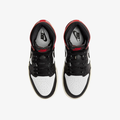 Air Jordan 1 Retro High OG 'Reimagined Black Toe' (2025) (PS) [FD1412-106] Athletic Basketball Sports Sneakers in White / Varsity Red - Black for Unisex Little Kids Pre-School Boys Girls - AVBL MRKT (5)