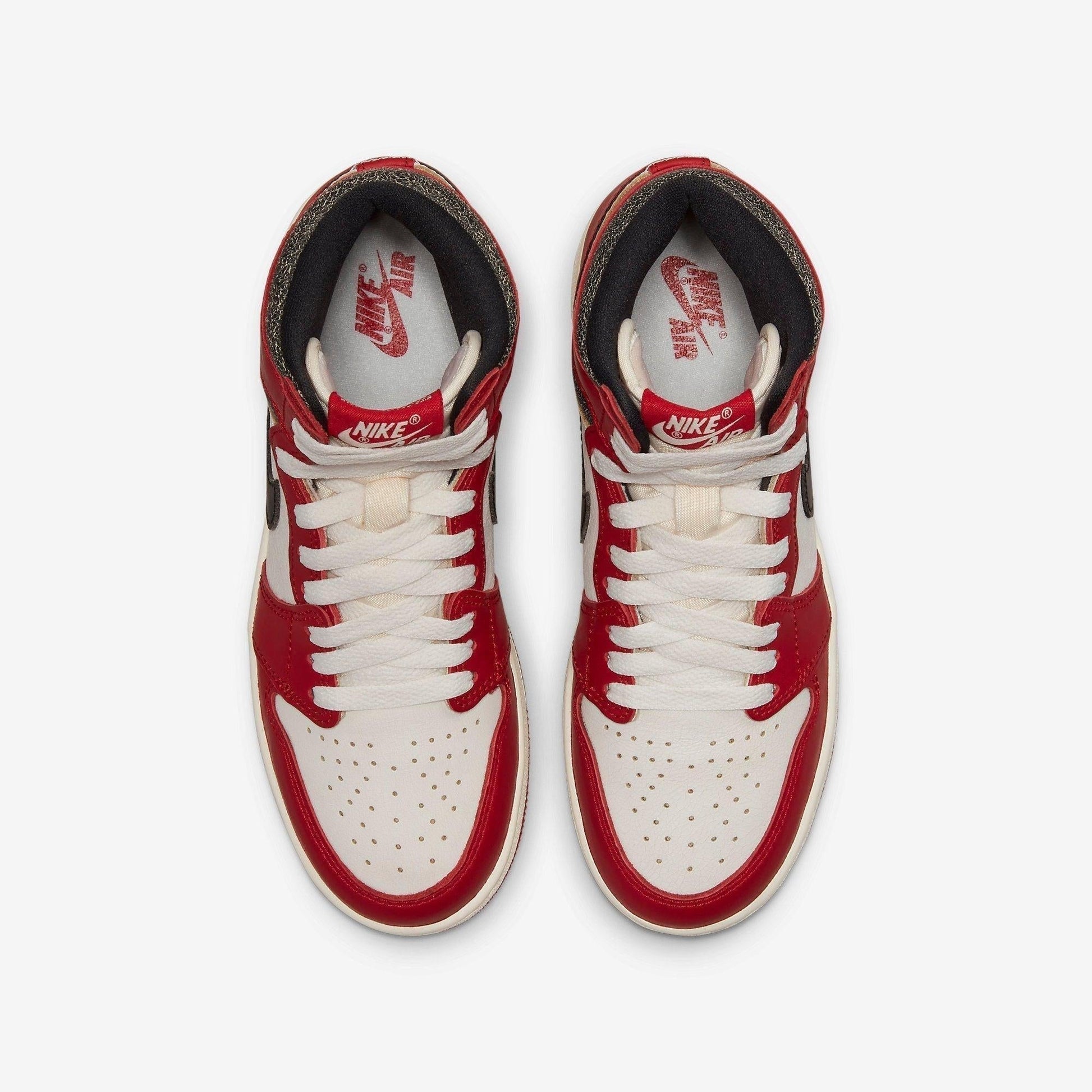 Air Jordan 1 Retro High OG 'Reimagined Chicago / Lost and Found' (2022) (GS) [FD1437-612] Athletic Basketball Sports Sneakers in Varsity Red / Black - Sail - Muslin for Unisex Youth Kids Junior Boys Girls - AVBL MRKT (5)