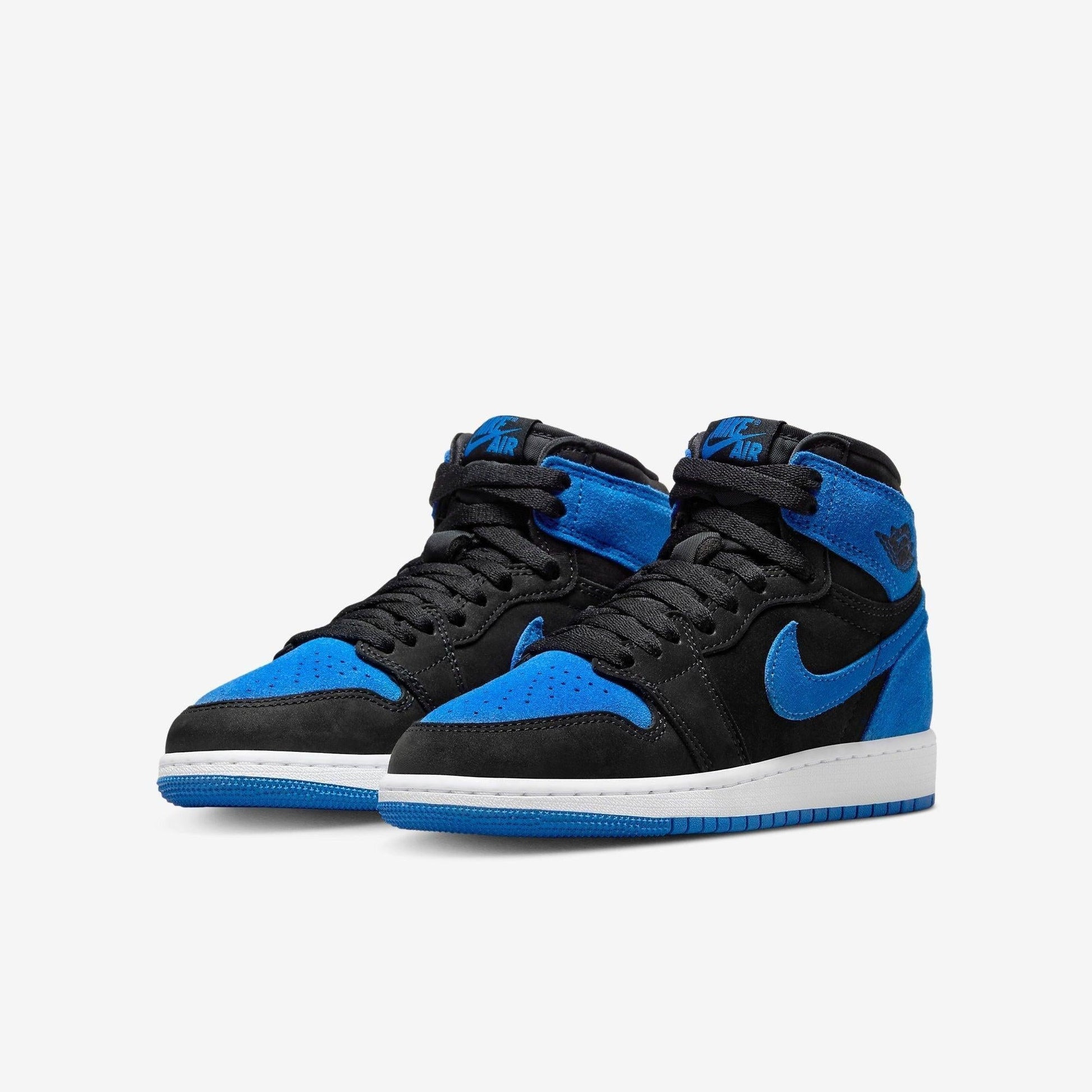 Air Jordan 1 Retro High OG 'Reimagined Royal Blue' (2023) (GS) [FD1437-042] Athletic Basketball Sports Sneakers in Black / Royal Blue - White for Unisex Youth Kids Junior Boys Girls - AVBL MRKT (1)