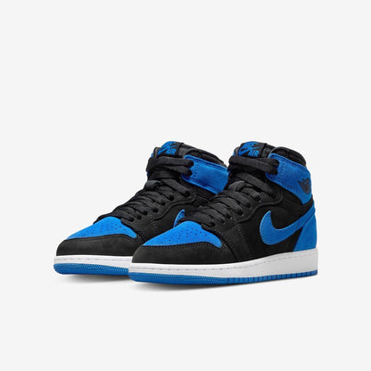 Air Jordan 1 Retro High OG 'Reimagined Royal Blue' (2023) (GS) [FD1437-042] Athletic Basketball Sports Sneakers in Black / Royal Blue - White for Unisex Youth Kids Junior Boys Girls - AVBL MRKT (1)
