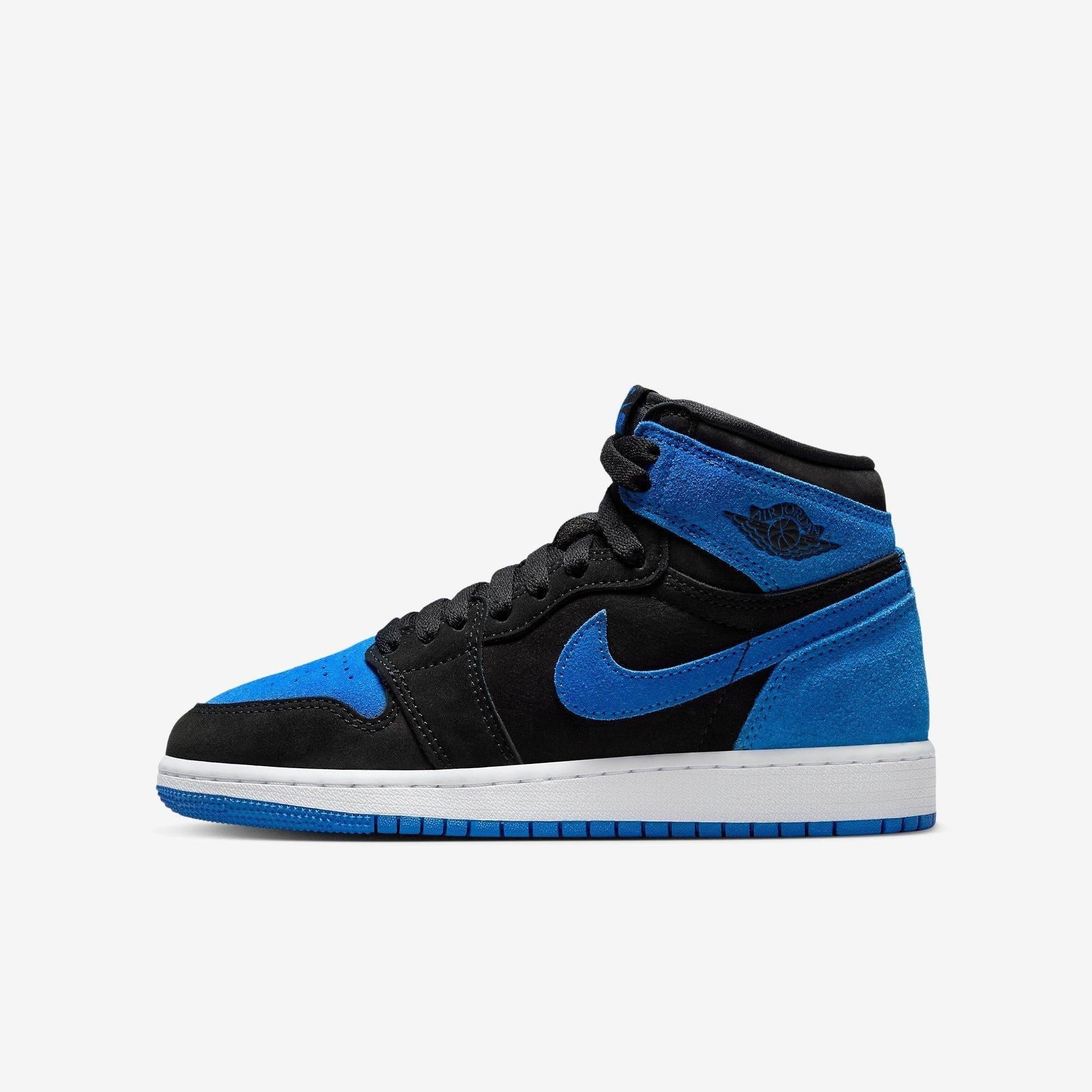 Air Jordan 1 Retro High OG 'Reimagined Royal Blue' (2023) (GS) [FD1437-042] Athletic Basketball Sports Sneakers in Black / Royal Blue - White for Unisex Youth Kids Junior Boys Girls - AVBL MRKT (2)