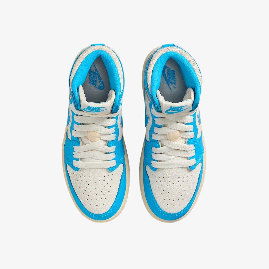 Air Jordan 1 Retro High OG 'Reimagined UNC University Blue' (2025) (PS) [FD1412-402] Athletic Basketball Sports Sneakers in Dark Powder Blue / Dark Powder Blue - Sail for Unisex Little Kids Pre-School Boys Girls - AVBL MRKT (4)