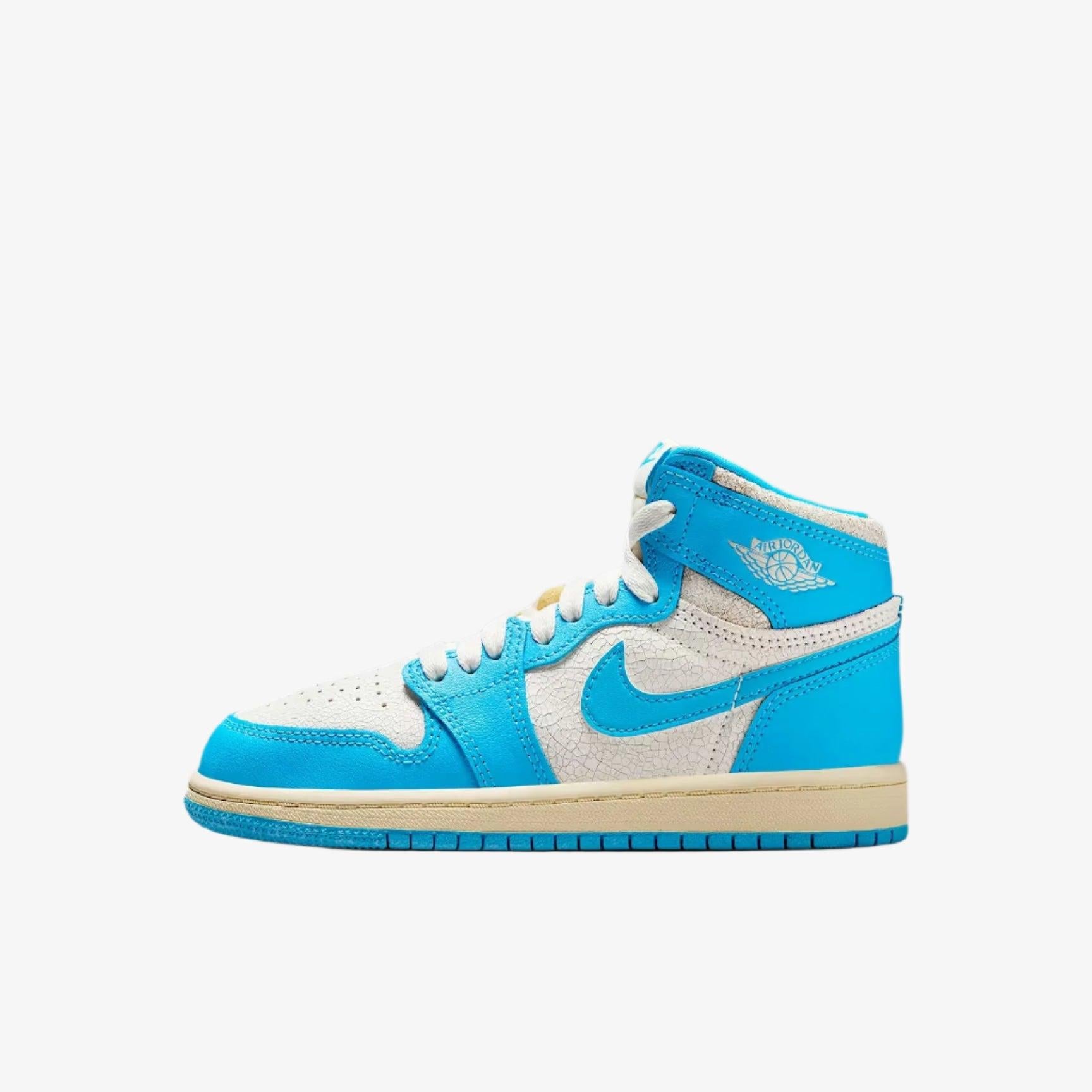 Air Jordan 1 Retro High OG 'Reimagined UNC University Blue' (2025) (PS) [FD1412-402] Athletic Basketball Sports Sneakers in Dark Powder Blue / Dark Powder Blue - Sail for Unisex Little Kids Pre-School Boys Girls - AVBL MRKT (2)