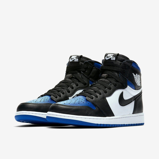 Air Jordan 1 Retro High OG 'Royal Toe' (2020) [555088-041] Athletic Basketball Sports Sneakers in Black / Black - White - Game Royal for Unisex Adult Mens - AVBL MRKT (1)