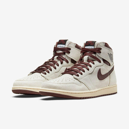 Air Jordan 1 Retro High OG SP x A Ma Maniére 'Airness' (2021) [DO7097-100] Athletic Basketball Sports Sneakers in Sail / Burgundy Crush for Unisex Adult Mens - AVBL MRKT (1)