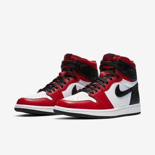 Air Jordan 1 Retro High OG 'Satin Snake' (2020) (Womens) [CD0461-601] Athletic Basketball Sports Sneakers in Gym Red / Black - White for Unisex Adult Female Ladies Girls WMNS - AVBL MRKT (1)