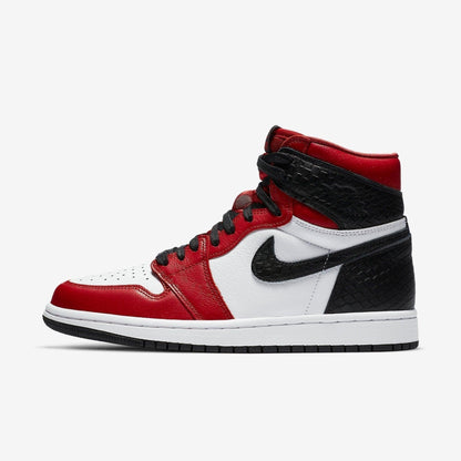 Air Jordan 1 Retro High OG 'Satin Snake' (2020) (Womens) [CD0461-601] Athletic Basketball Sports Sneakers in Gym Red / Black - White for Unisex Adult Female Ladies Girls WMNS - AVBL MRKT (2)