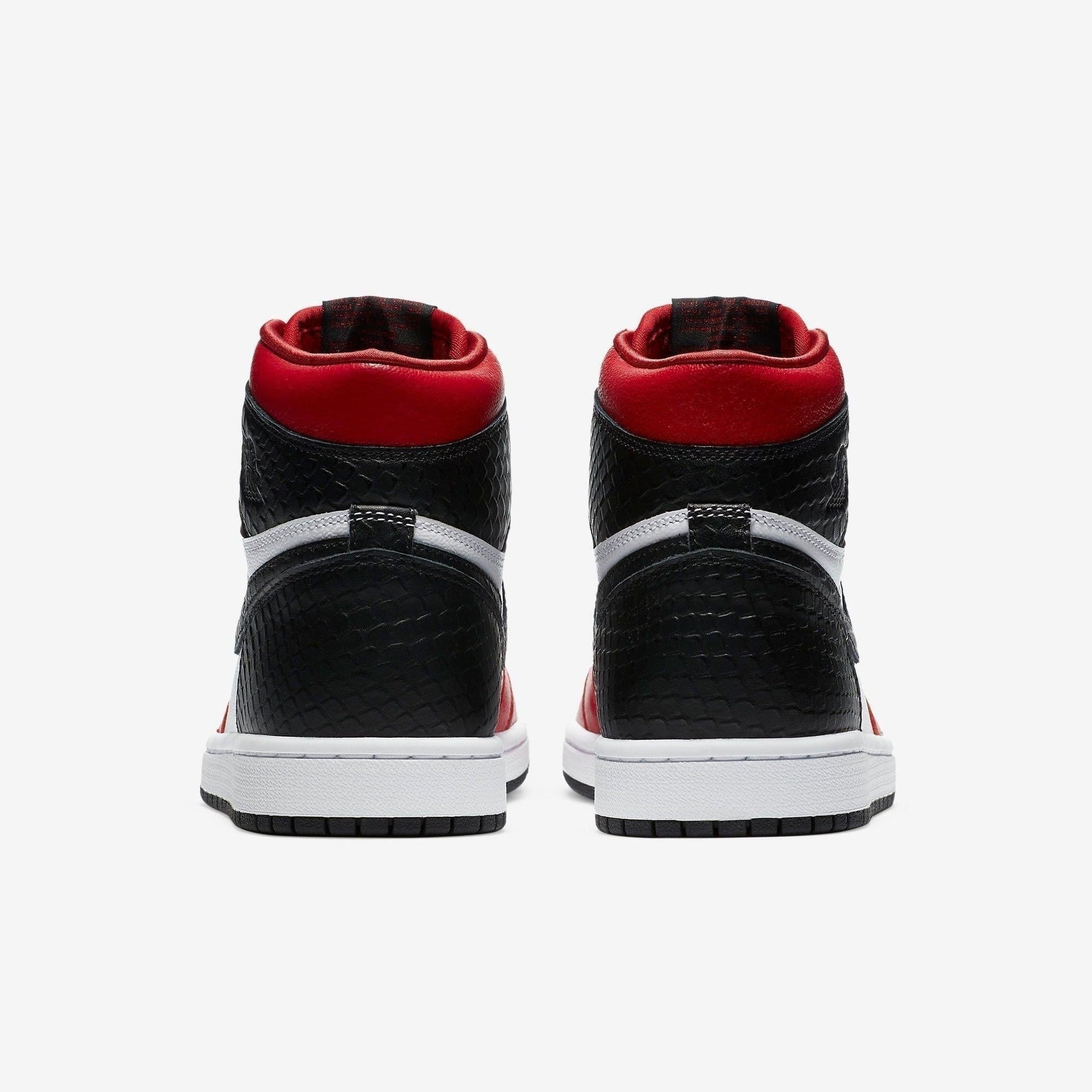 Air Jordan 1 Retro High OG 'Satin Snake' (2020) (Womens) [CD0461-601] Athletic Basketball Sports Sneakers in Gym Red / Black - White for Unisex Adult Female Ladies Girls WMNS - AVBL MRKT (6)