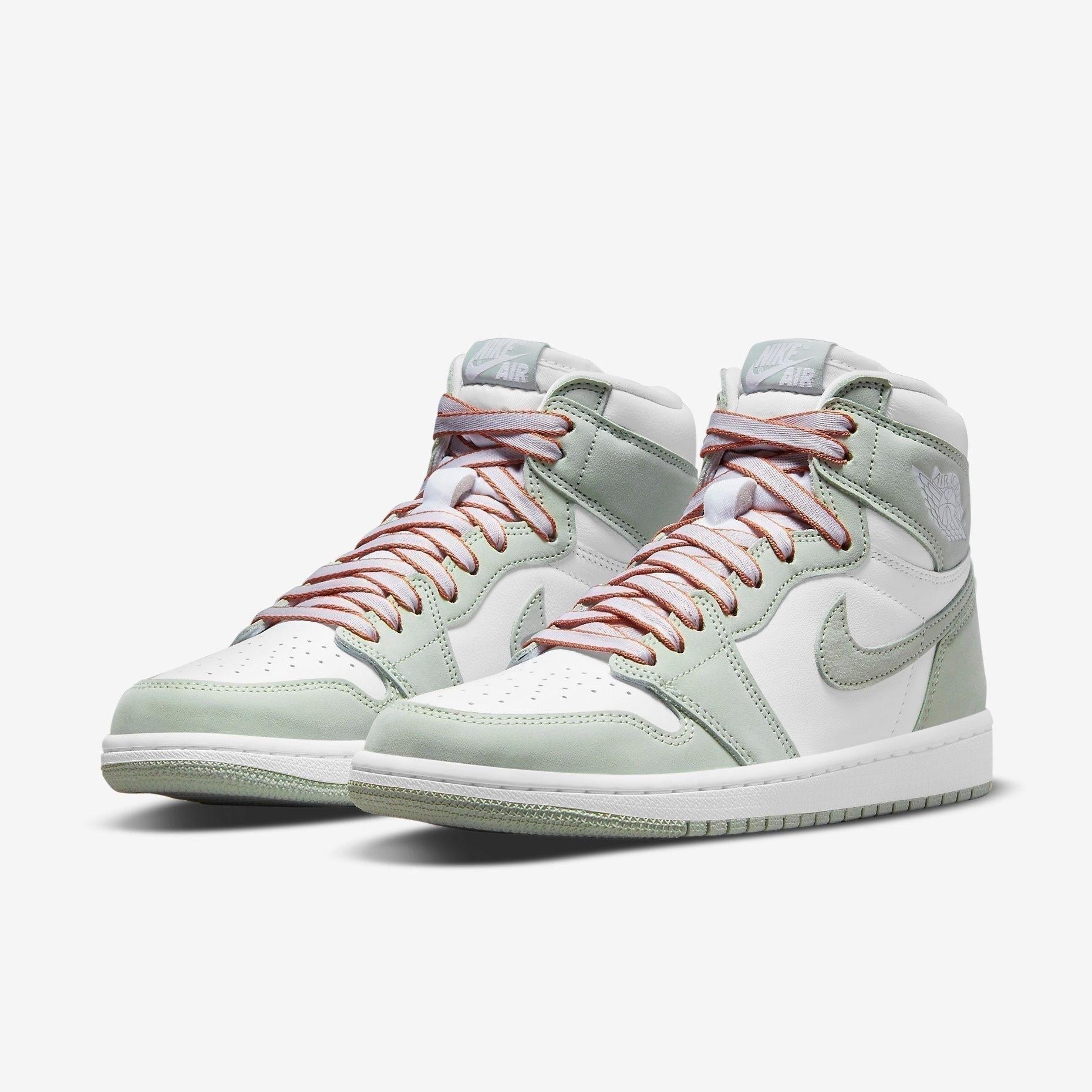 Air Jordan 1 Retro High OG 'Seafoam' (2021) (Womens) [CD0461-002] Athletic Basketball Sports Sneakers in Seafoam / White - Healing Orange for Unisex Adult Female Ladies Girls WMNS - AVBL MRKT (1)