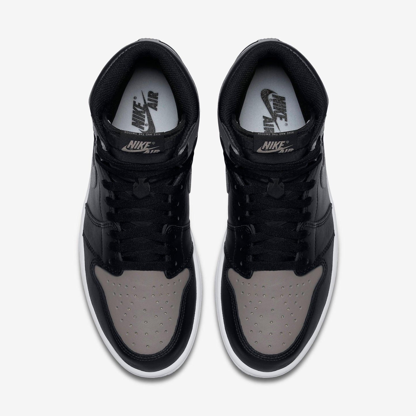 Air Jordan 1 Retro High OG 'Shadow' (2018) [555088-013] Athletic Basketball Sports Sneakers in Black / Medium Grey - White for Unisex Adult Mens - AVBL MRKT (4)