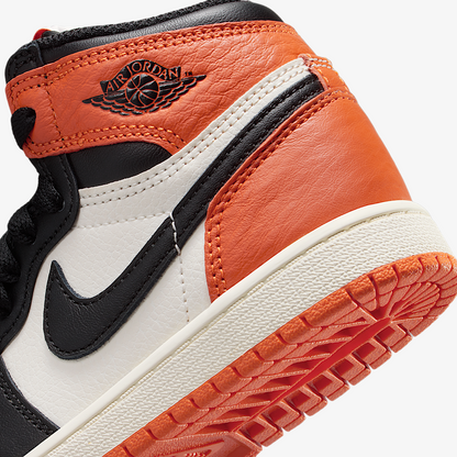 Air Jordan 1 Retro High OG 'Shattered Backboard SBB 1.0' (2025) (PS) [FD1412-008] Athletic Basketball Sports Sneakers in Black / Black - Sail - Starfish for Unisex Little Kids Pre-School Boys Girls - AVBL MRKT (8)
