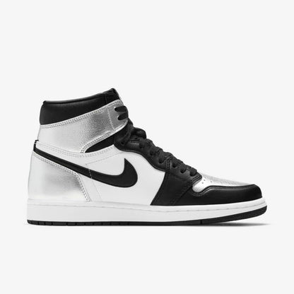 Air Jordan 1 Retro High OG 'Silver Toe' (2021) (Womens) [CD0461-001] Athletic Basketball Sports Sneakers in Black / Black - Metallic Silver for Unisex Adult Female Ladies Girls WMNS - AVBL MRKT (4)