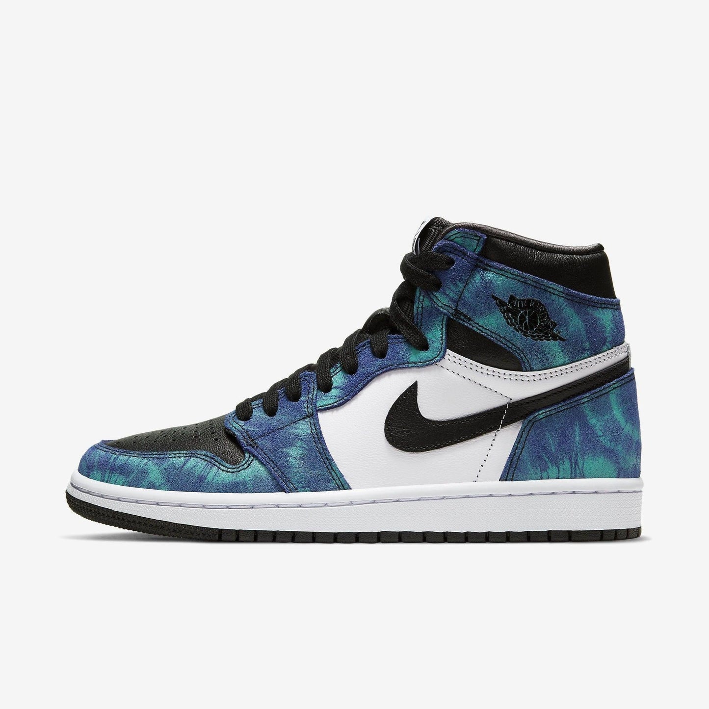 Air Jordan 1 Retro High OG 'Tie-Dye' (2020) (Womens) [CD0461-100] Athletic Basketball Sports Sneakers in White / Black - Aurora Green for Unisex Adult Female Ladies Girls WMNS - AVBL MRKT (2)