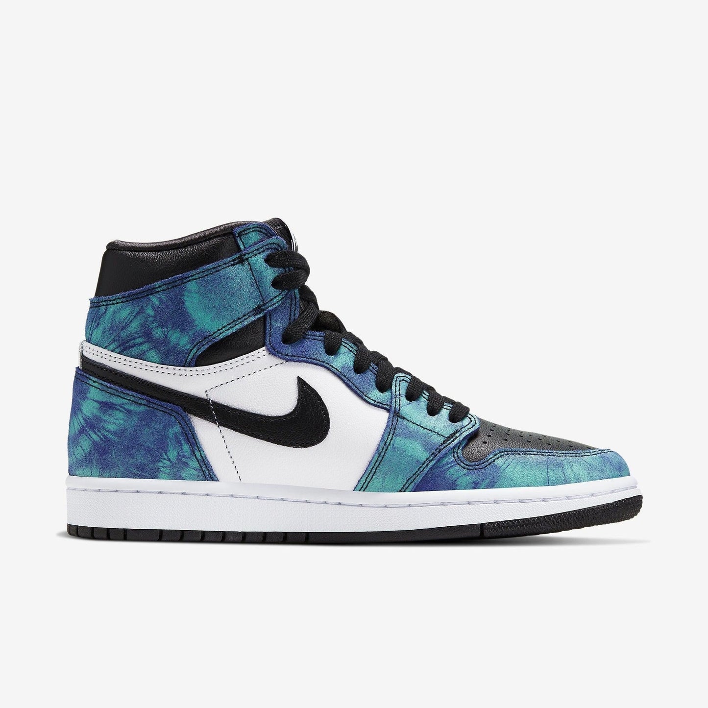 Air Jordan 1 Retro High OG 'Tie-Dye' (2020) (Womens) [CD0461-100] Athletic Basketball Sports Sneakers in White / Black - Aurora Green for Unisex Adult Female Ladies Girls WMNS - AVBL MRKT (4)