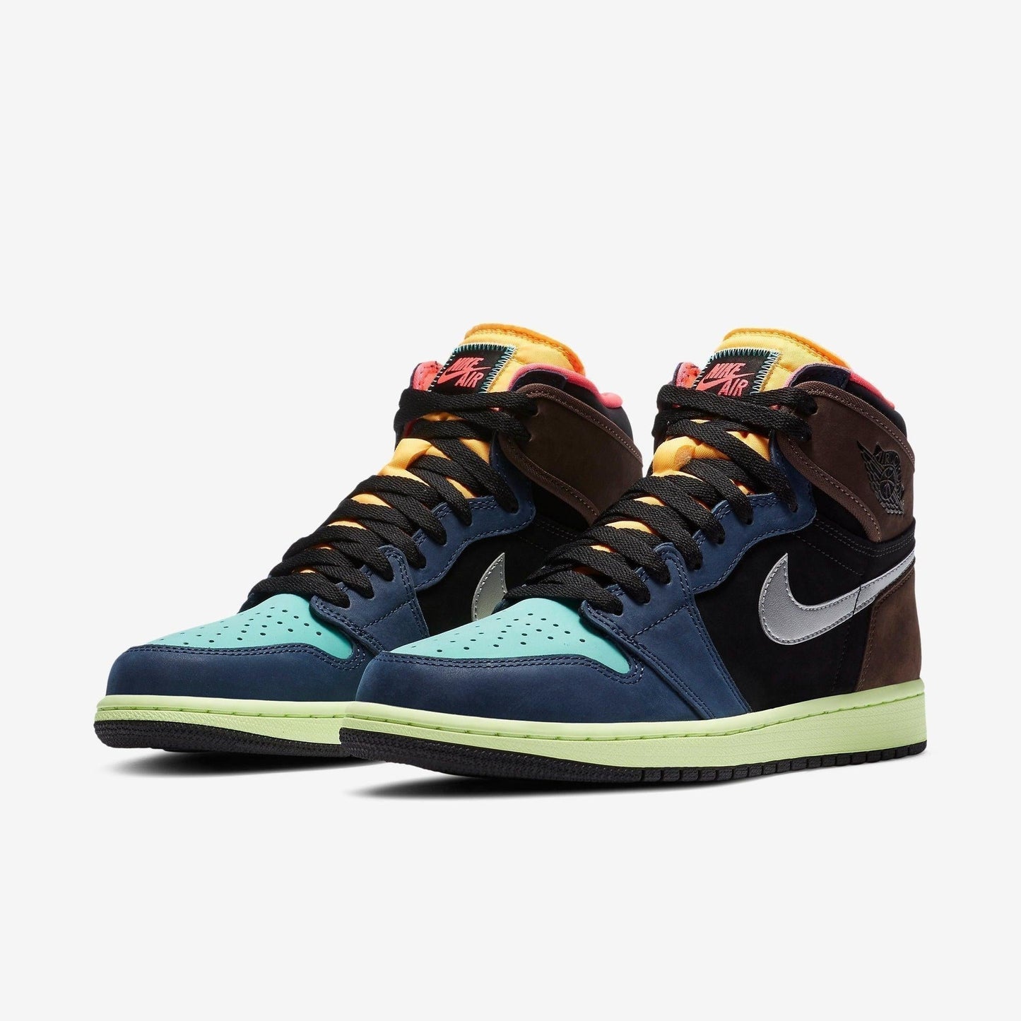 Air Jordan 1 Retro High OG 'Tokyo Bio Hack' (2020) [555088-201] Athletic Basketball Sports Sneakers in Baroque Brown / Racer Pink - Black for Unisex Adult Mens - AVBL MRKT (1)