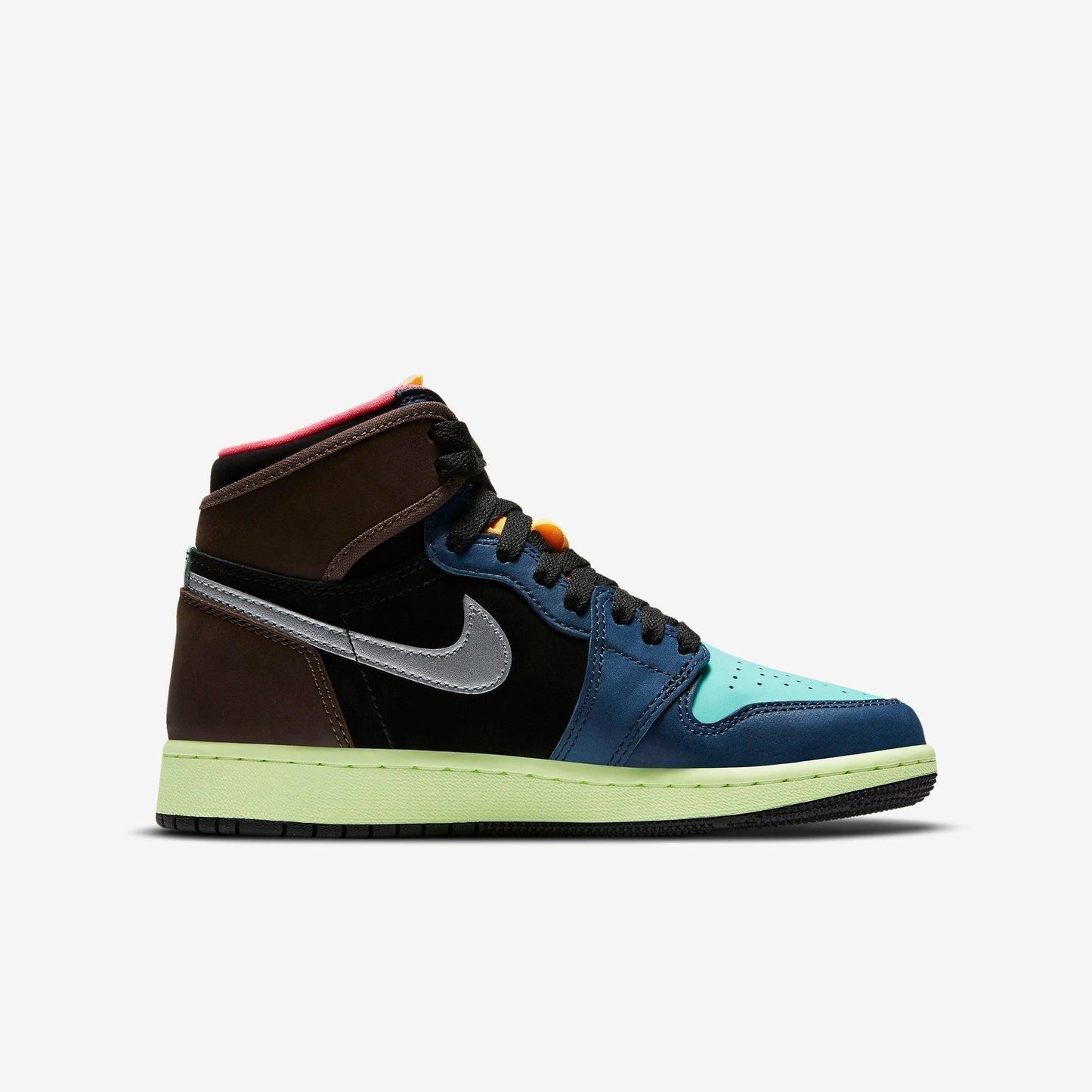 Air Jordan 1 Retro High OG 'Tokyo Bio Hack' (2020) (GS) [575441-201] Athletic Basketball Sports Sneakers in Baroque Brown / Racer Pink - Black for Unisex Youth Kids Junior Boys Girls - AVBL MRKT (4)