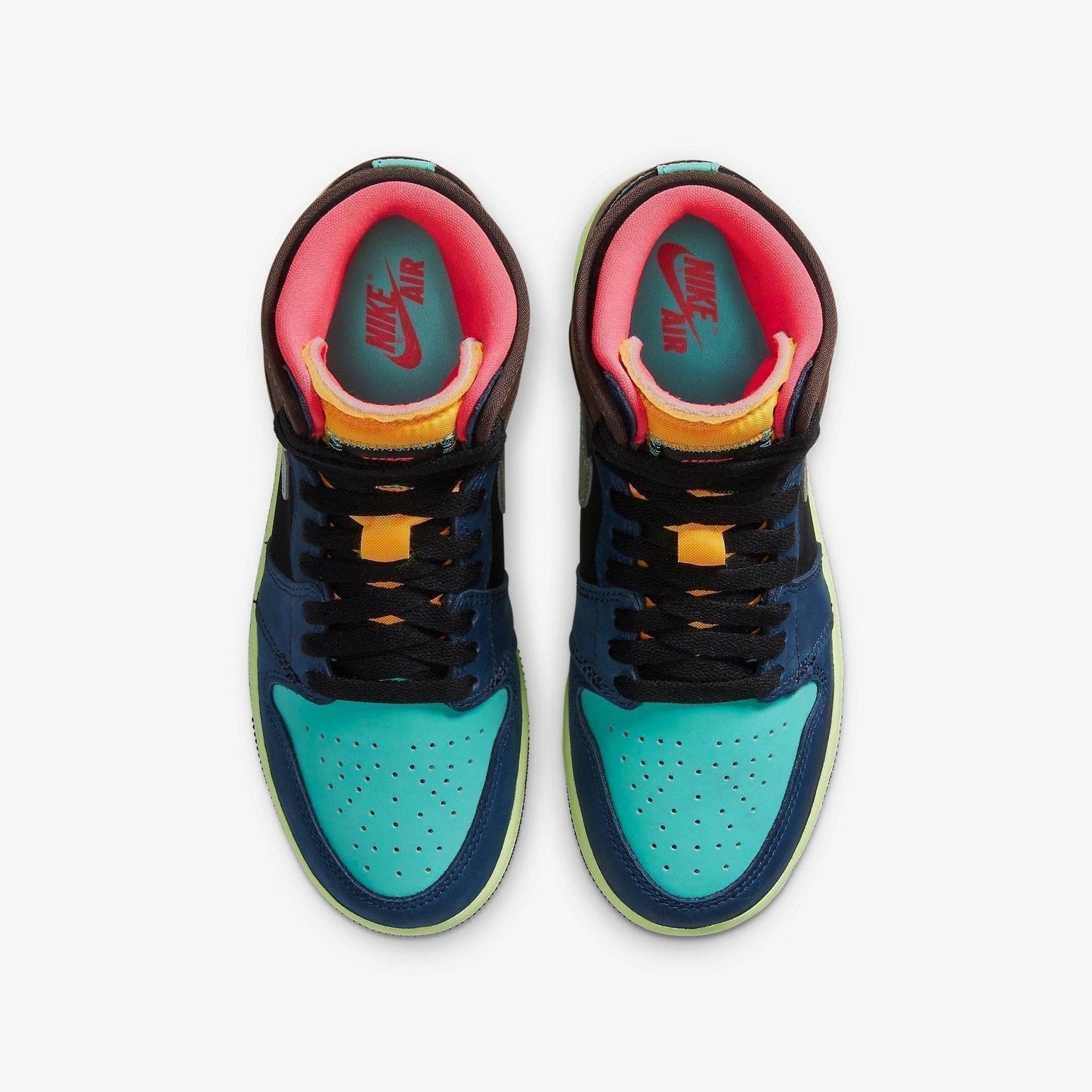 Air Jordan 1 Retro High OG 'Tokyo Bio Hack' (2020) (GS) [575441-201] Athletic Basketball Sports Sneakers in Baroque Brown / Racer Pink - Black for Unisex Youth Kids Junior Boys Girls - AVBL MRKT (5)