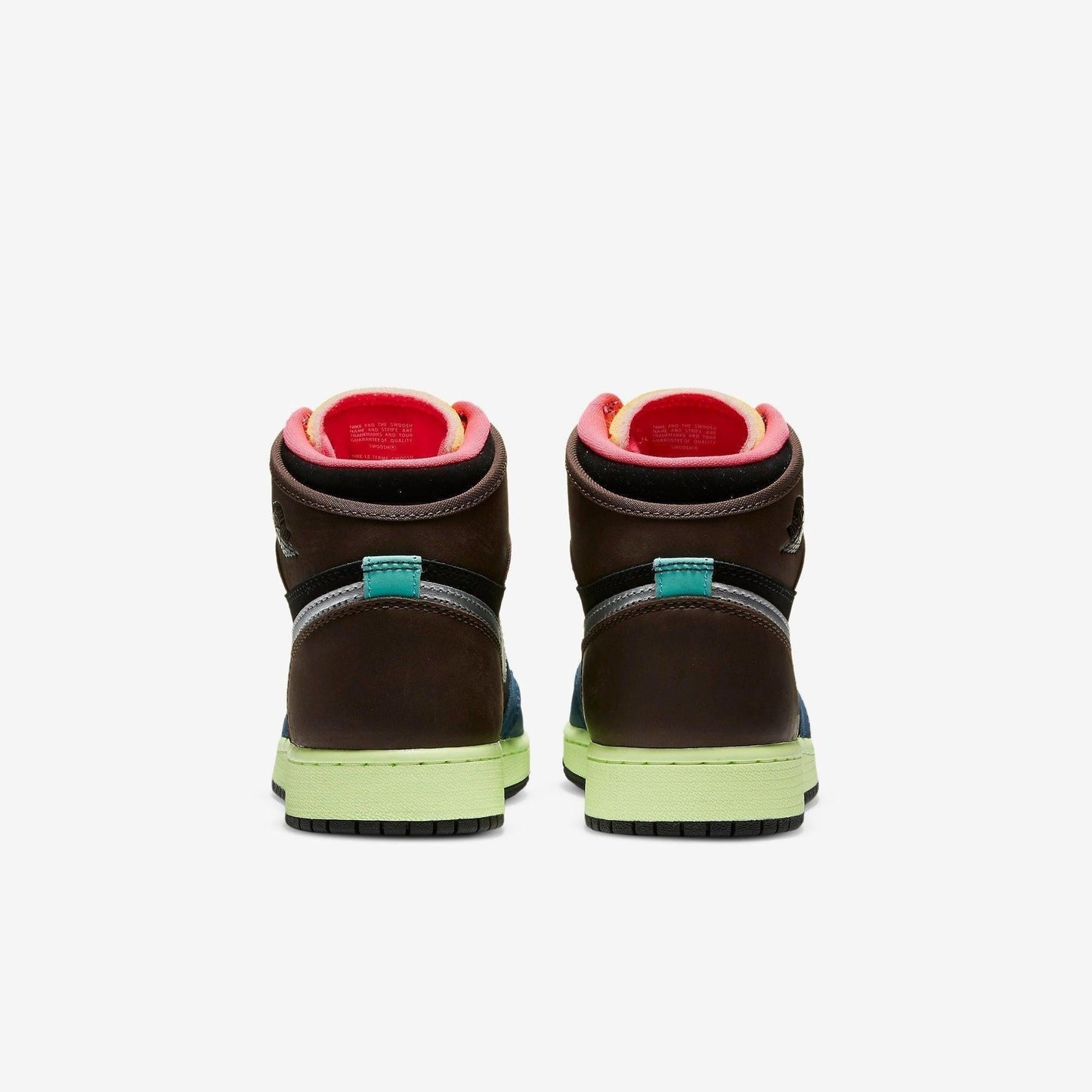 Air Jordan 1 Retro High OG 'Tokyo Bio Hack' (2020) (GS) [575441-201] Athletic Basketball Sports Sneakers in Baroque Brown / Racer Pink - Black for Unisex Youth Kids Junior Boys Girls - AVBL MRKT (6)