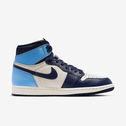 Air Jordan 1 Retro High OG 'UNC Obsidian' (2019) [555088-140] Athletic Basketball Sports Sneakers in Sail / Obsidian - University Blue for Unisex Adult Mens - AVBL MRKT (4)