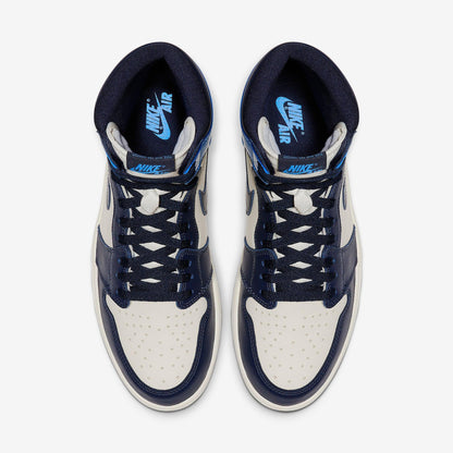 Air Jordan 1 Retro High OG 'UNC Obsidian' (2019) [555088-140] Athletic Basketball Sports Sneakers in Sail / Obsidian - University Blue for Unisex Adult Mens - AVBL MRKT (5)