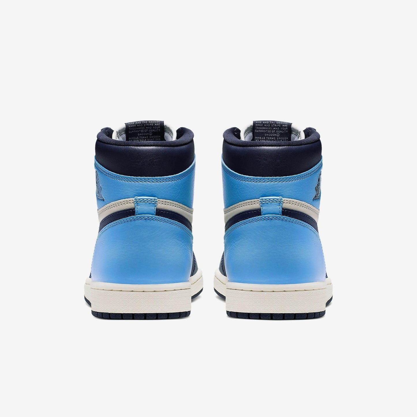 Air Jordan 1 Retro High OG 'UNC Obsidian' (2019) [555088-140] Athletic Basketball Sports Sneakers in Sail / Obsidian - University Blue for Unisex Adult Mens - AVBL MRKT (6)