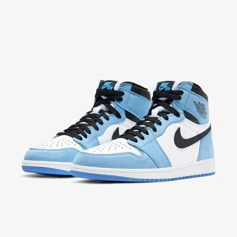 Air Jordan 1 Retro High OG 'UNC University Blue' (2021) [555088-134] Athletic Basketball Sports Sneakers in White / Black - University Blue for Unisex Adult Mens - AVBL MRKT (1)