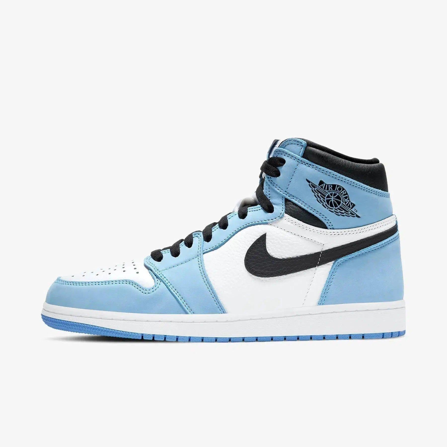 Air Jordan 1 Retro High OG 'UNC University Blue' (2021) [555088-134] Athletic Basketball Sports Sneakers in White / Black - University Blue for Unisex Adult Mens - AVBL MRKT (2)