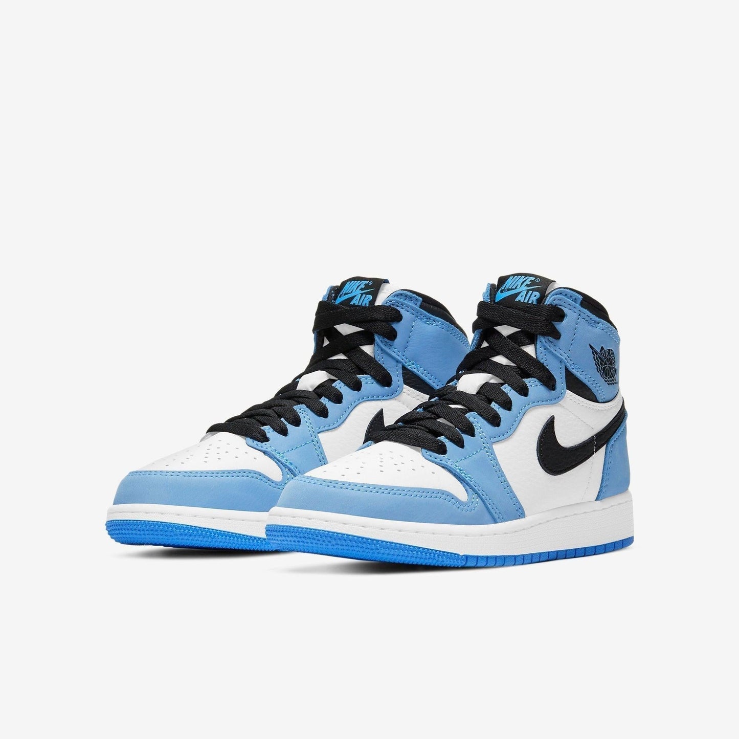 Air Jordan 1 Retro High OG 'UNC University Blue' (2021) (GS) [575441-134] Athletic Basketball Sports Sneakers in White / Black - University Blue for Unisex Youth Kids Junior Boys Girls - AVBL MRKT (1)