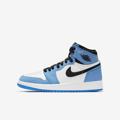 Air Jordan 1 Retro High OG 'UNC University Blue' (2021) (GS) [575441-134] Athletic Basketball Sports Sneakers in White / Black - University Blue for Unisex Youth Kids Junior Boys Girls - AVBL MRKT (2)