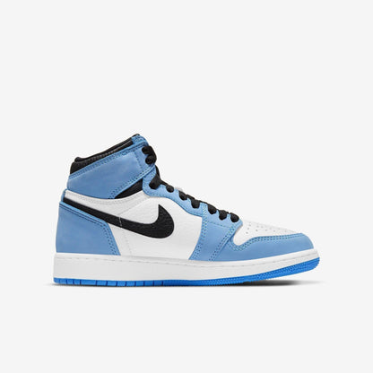 Air Jordan 1 Retro High OG 'UNC University Blue' (2021) (GS) [575441-134] Athletic Basketball Sports Sneakers in White / Black - University Blue for Unisex Youth Kids Junior Boys Girls - AVBL MRKT (4)