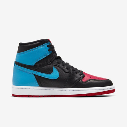 Air Jordan 1 Retro High OG 'UNC to Chicago' (2020) (Womens) [CD0461-046] Athletic Basketball Sports Sneakers in Black / Dark Powder Blue - Gym Red for Unisex Adult Female Ladies Girls WMNS - AVBL MRKT (4)