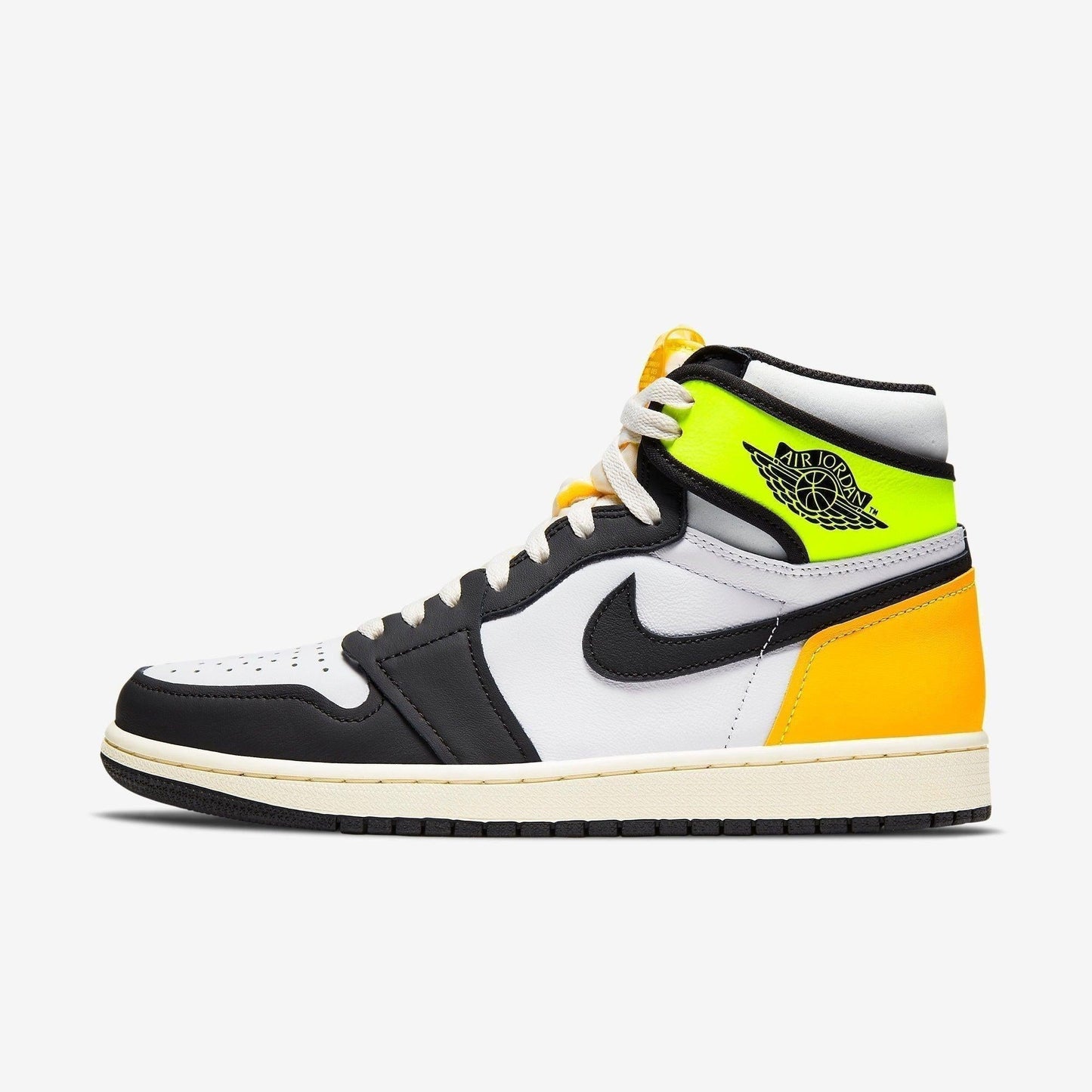 Air Jordan 1 Retro High OG 'Volt / Gold' (2021) [555088-118] Athletic Basketball Sports Sneakers in White / Black - Volt for Unisex Adult Mens - AVBL MRKT (2)