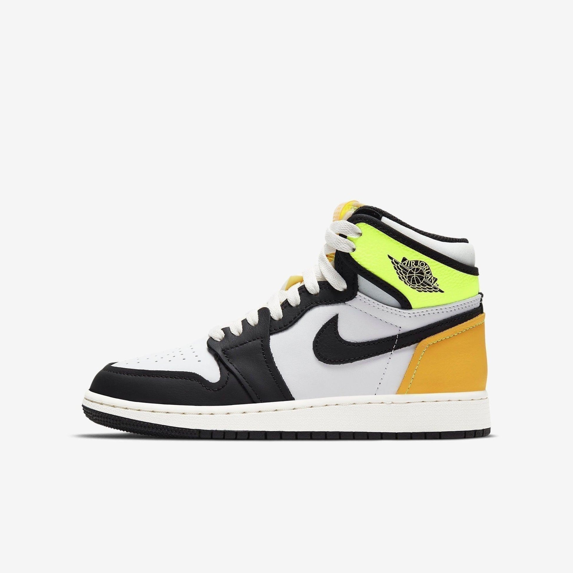Air Jordan 1 Retro High OG 'Volt / Gold' (2021) (GS) [575441-118] Athletic Basketball Sports Sneakers in White / Black - Volt for Unisex Youth Kids Junior Boys Girls - AVBL MRKT (2)