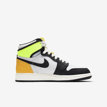 Air Jordan 1 Retro High OG 'Volt / Gold' (2021) (GS) [575441-118] Athletic Basketball Sports Sneakers in White / Black - Volt for Unisex Youth Kids Junior Boys Girls - AVBL MRKT (4)