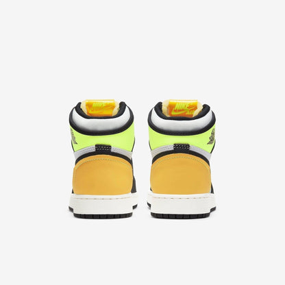 Air Jordan 1 Retro High OG 'Volt / Gold' (2021) (GS) [575441-118] Athletic Basketball Sports Sneakers in White / Black - Volt for Unisex Youth Kids Junior Boys Girls - AVBL MRKT (6)